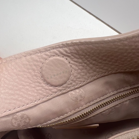 Tory Burch Britten Slouchy Tote, Blush Pink Pebbled Leather, gold tone hardware - Picture 12 of 16